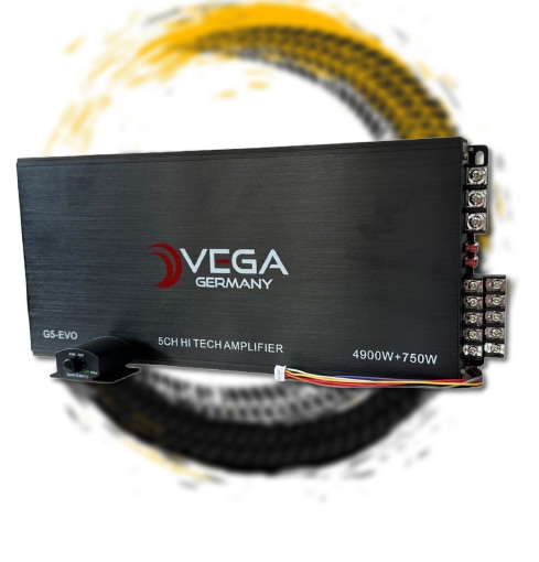 מגבר חמישה ערוצים לרכב 5650W G5-EVO vega germany עם בורר לסאב